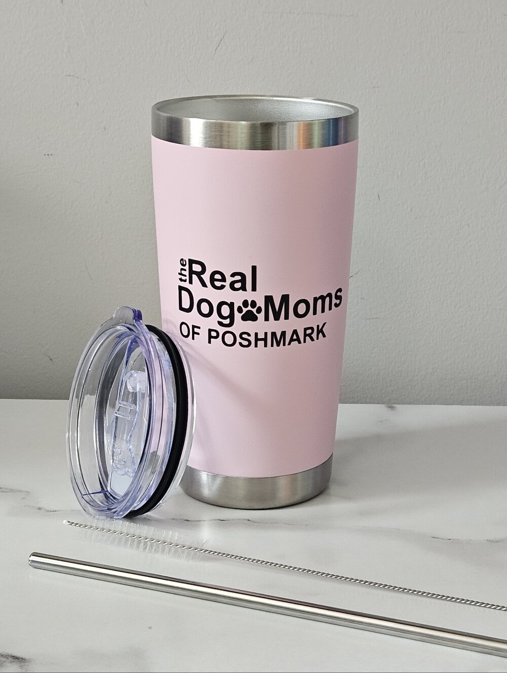 🐶🐾 "The Real Dog Moms Of Poshmark" 20oz Tumbler w/ Lid & Straw- Pick 1 - Picture 3 of 14